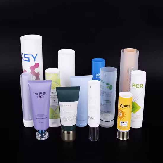 Tube cosmétique de bouteille en plastique de tubes de compression de lotion de crème de main vide en plastique fait sur commande d'ACP